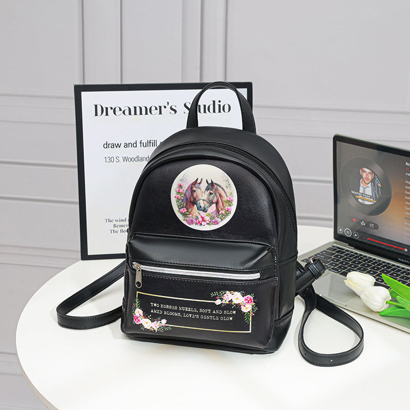 Embossed PU Backpack - 3 Pocket Digital Printed Bag