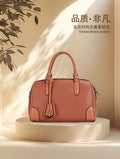 Barrel Bag - Brown Bowling Handbag for Women