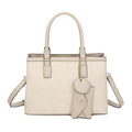 Woven Satchel Bag - Embossed Off-White Handbag