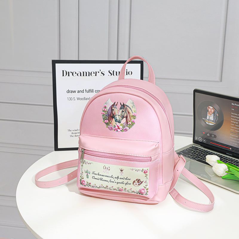 Embossed PU Backpack - 3 Pocket Digital Printed Bag