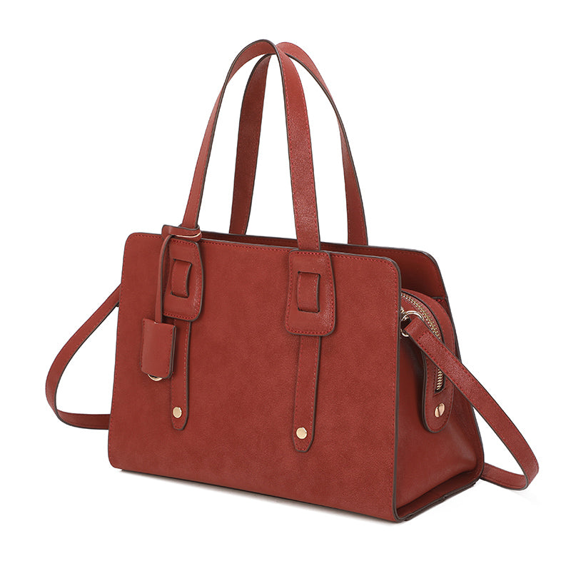 Burgundy Luxury Handbag - Detachable Strap Shoulder Bag