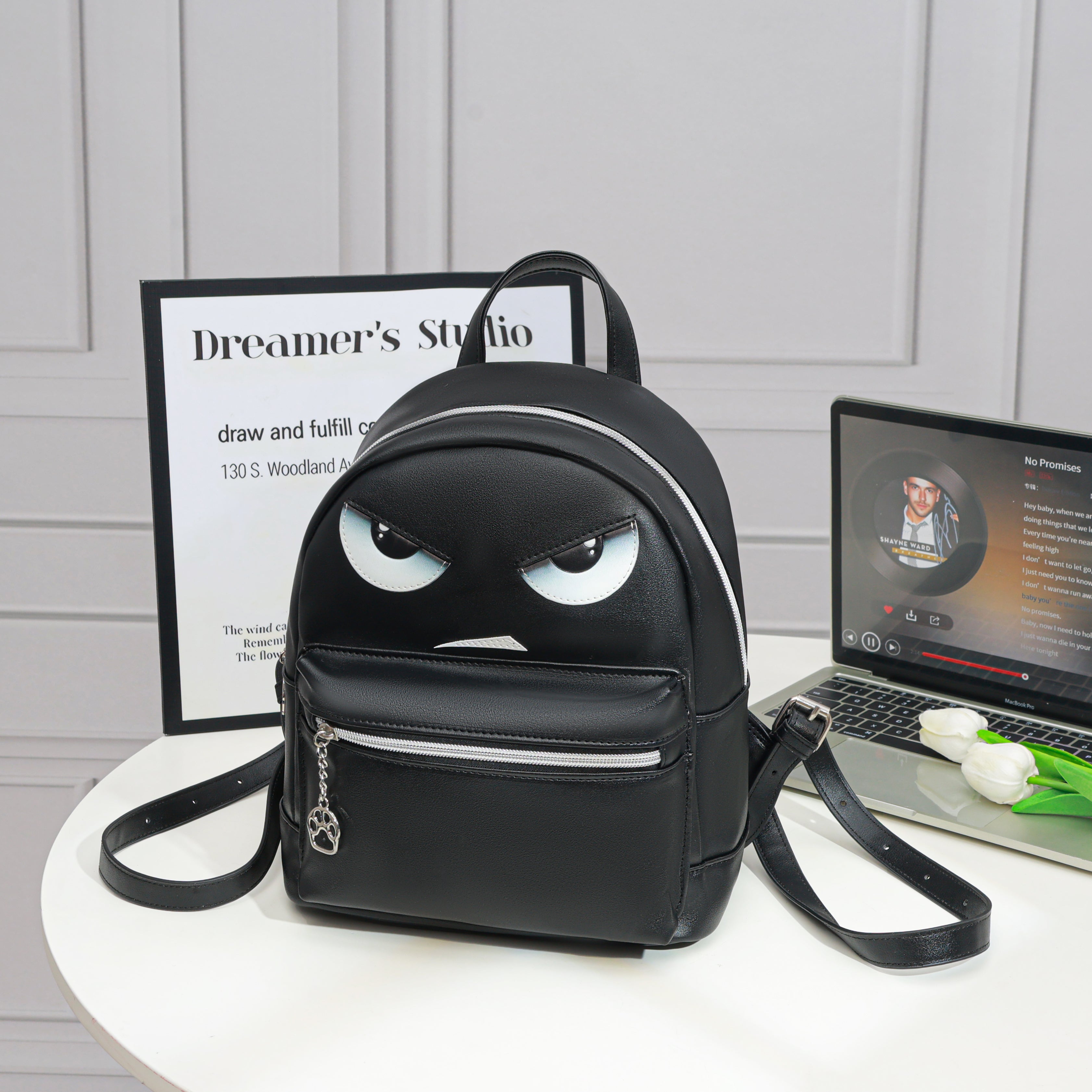 3D Digital Printed Backpack - Floral Pattern Travel Bag